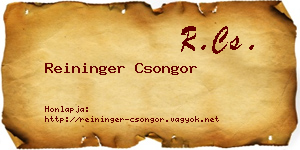 Reininger Csongor névjegykártya